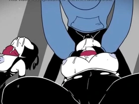 Mime and Dash in a steamy threesome animated porn extravaganza