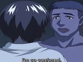 Shy anime girl loses her virginity in hot threesome