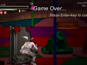 Sultry anime beauty engages in intimate encounter with a clown in erotic Ryona act gameplay video