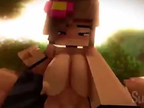 Minecraft love-making game with Jenny and Matt in cowgirl position