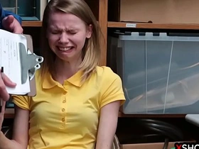 A petite Russian teen thief gets caught and sexually assaulted by a security guard