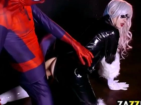 Black Cat receives intense fucking from Spidey in cosplay parody
