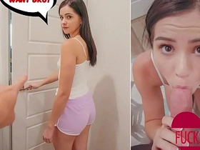 Petite teen Violet Rain in passionate cowgirl ride with stepbrother