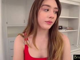 Sister pleasured by ball sucking and mouthful of cum in return for silence