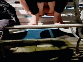 Crossdresser Sissy experiences anal pleasure on public park bench
