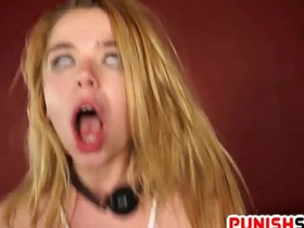 Blonde Alina West experiences BDSM with deepthroat and cock worship