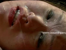 Stunning blonde with big boobs engages in intense group sex and deepthroat action