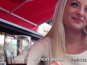 Blonde couple enjoys public sex before taking it to their apartment