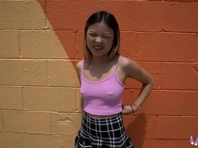 Lulu Chu's intense hardcore casting session as a hot Asian teen