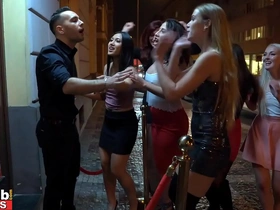 Asian teen receives deep throat blowjob and cums in public from stripper