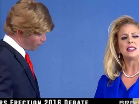 Fake Trump and Clinton's steamy sex scene in late-night show