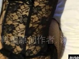 Chinese homemaker in seductive lingerie creates homemade video