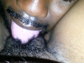 Hairy pussy eating in homemade porn video
