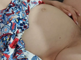 Pregnant wife enjoys solo play and internal cumshot